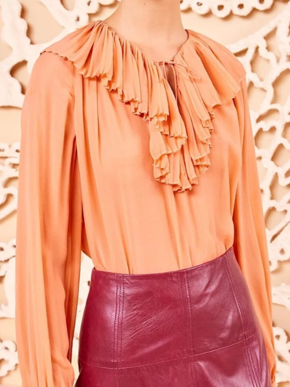 NWOT ULLA JOHNSON Lilia Silk Blouse in Peony XS $450